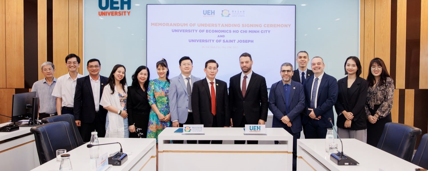 Memorandum of Understanding (MOU) signing ceremony between University of Economics Ho Chi Minh City (UEH) and University of Saint Joseph  (USJ), Macau

